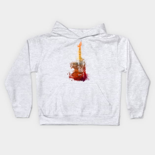 Guitar music art #guitar Kids Hoodie by JBJart